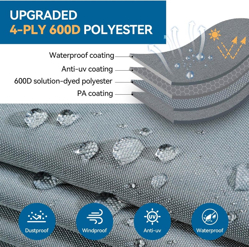 Tuszom Durable 600D Tire Storage Bag,Large Tyre Dust Protective Cover with Waterproof Zipper, Spare Stack Storage Tire Cover for Indoor/Outdoor Use,Universal Fits Trucks,SUV,Jeep,Car,Trailer,RV,Camper Wheels - Image 2